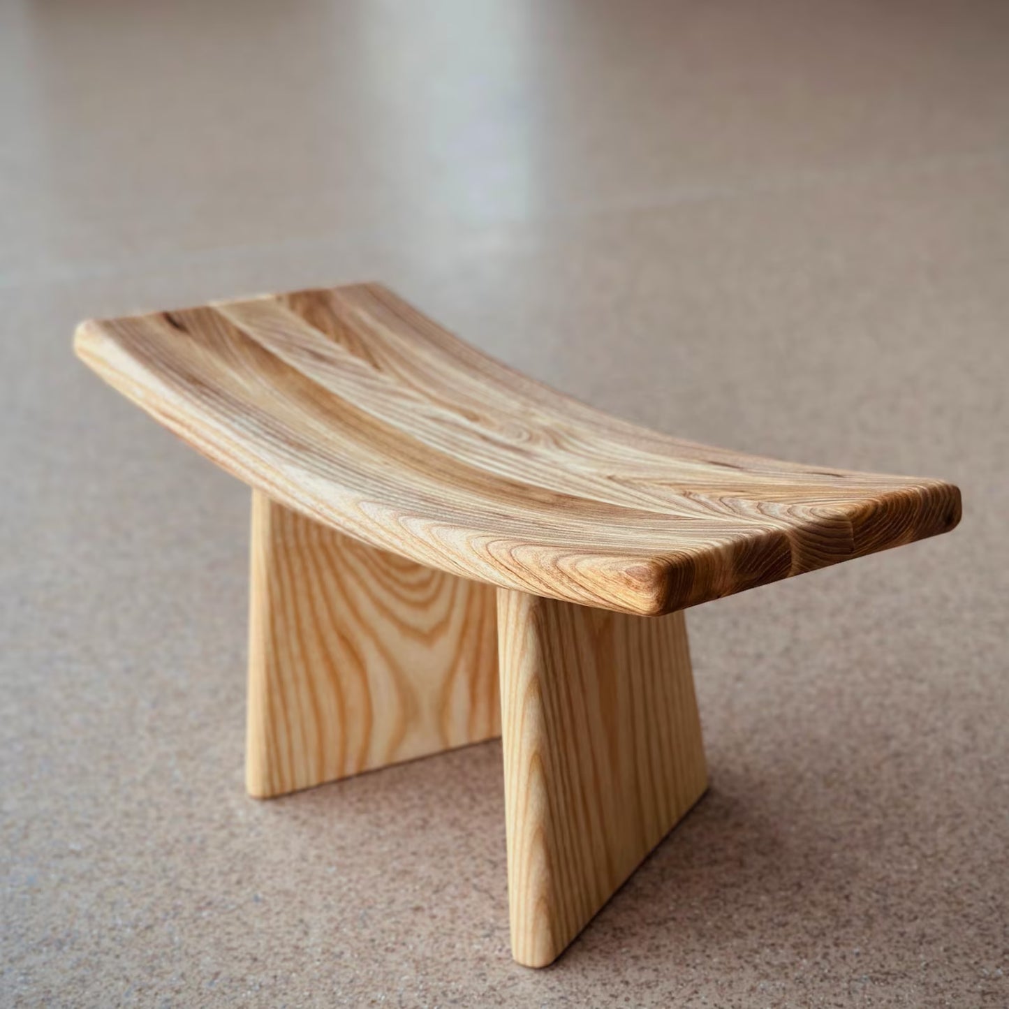 Meditation stool - Natural oak meditation bench.